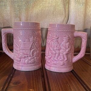 Vintage Japan Pink Mini Stein Set​